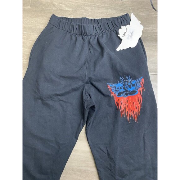 Boys Lie Black Joggers with Blue and Red Flame Design - Picture 10 of 12